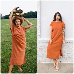 New! Curator SF Breezy Kaftan Cotton Dress in Tabasco Deep Orange 🧡 XL